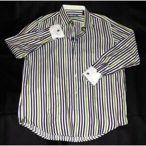 Robert Graham Men's Long Sleeve Button Up Flip Cuff Shirt Size Large 42 - 16 1/2